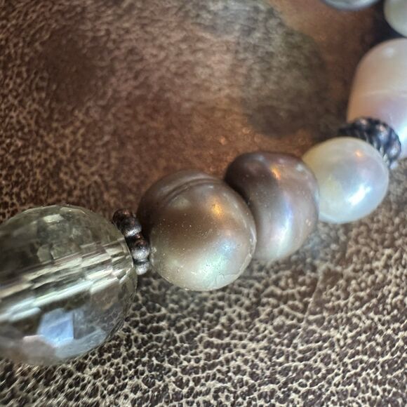 Andrea 925 Sterling Silver Baroque Freshwater Pearl Necklace Multicolor 19” - Picture 2 of 6